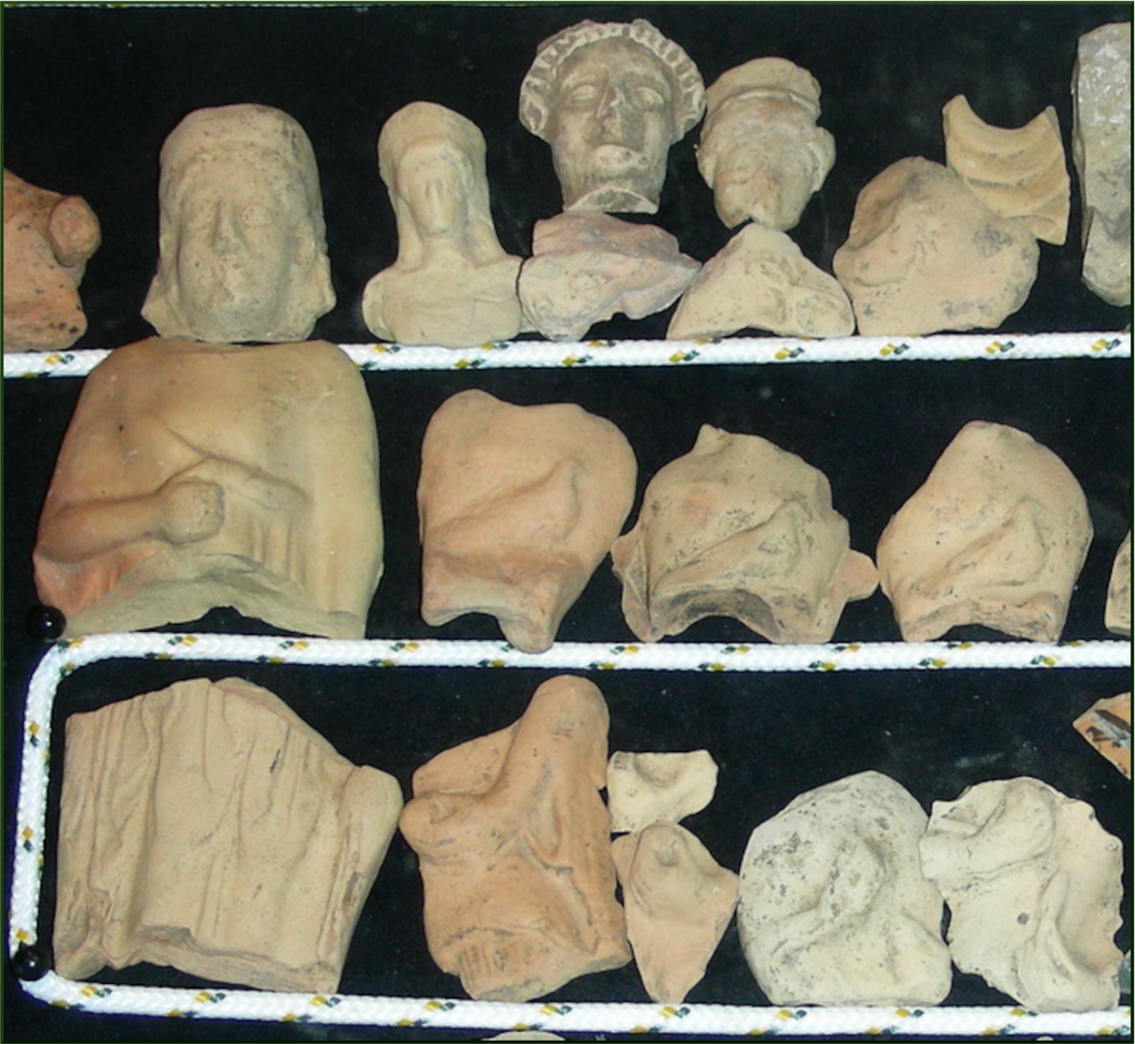 Fig 5: Salvaged terracotta figurines from the cave