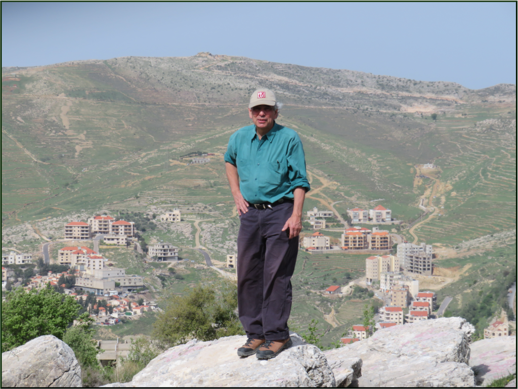 Steve in Lebanon in 2017, wearing a WLU Press cap