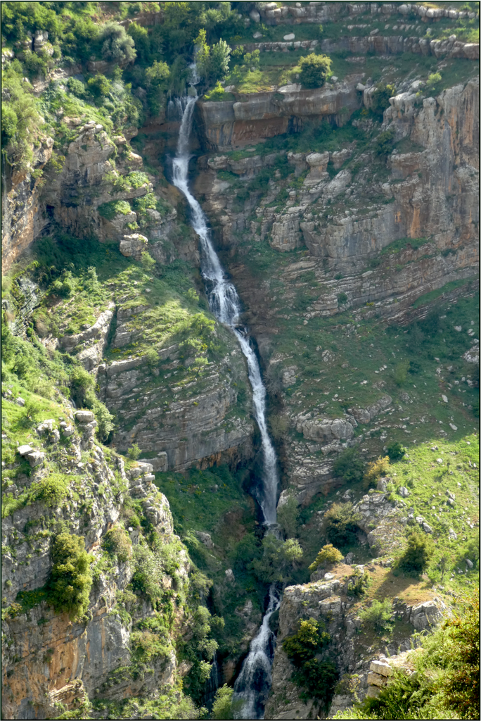 One of many waterfalls along the walls of the Qadisha Valley